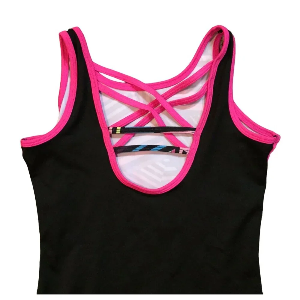 Justice Active Leotard Girls 16 Used Colorful Sleeveless
